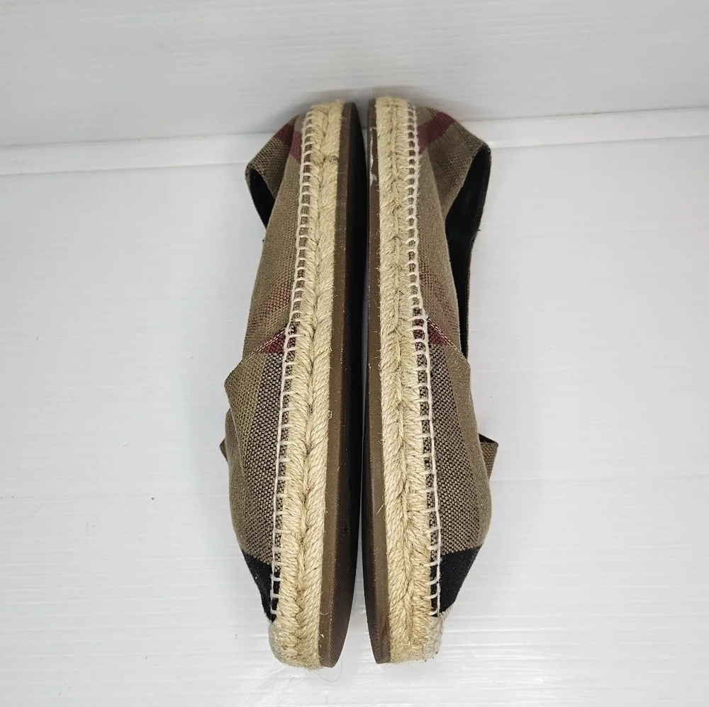 Burberry London Hodgeson Check Espadrille Shoes Size 38